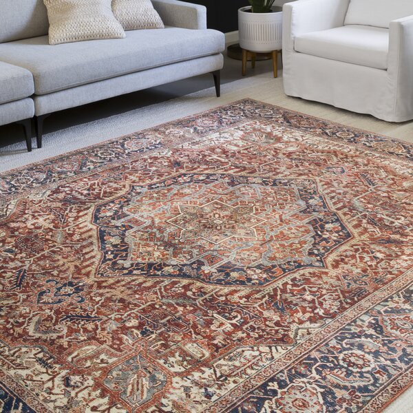 Oriental Red/Navy Area Rug & Reviews | Joss & Main